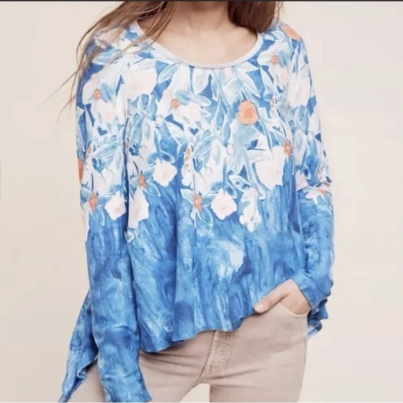 Meadow Rue Size Medium Blue Floral Linen Fields Watercolor Swing Top spring - Picture 1 of 7